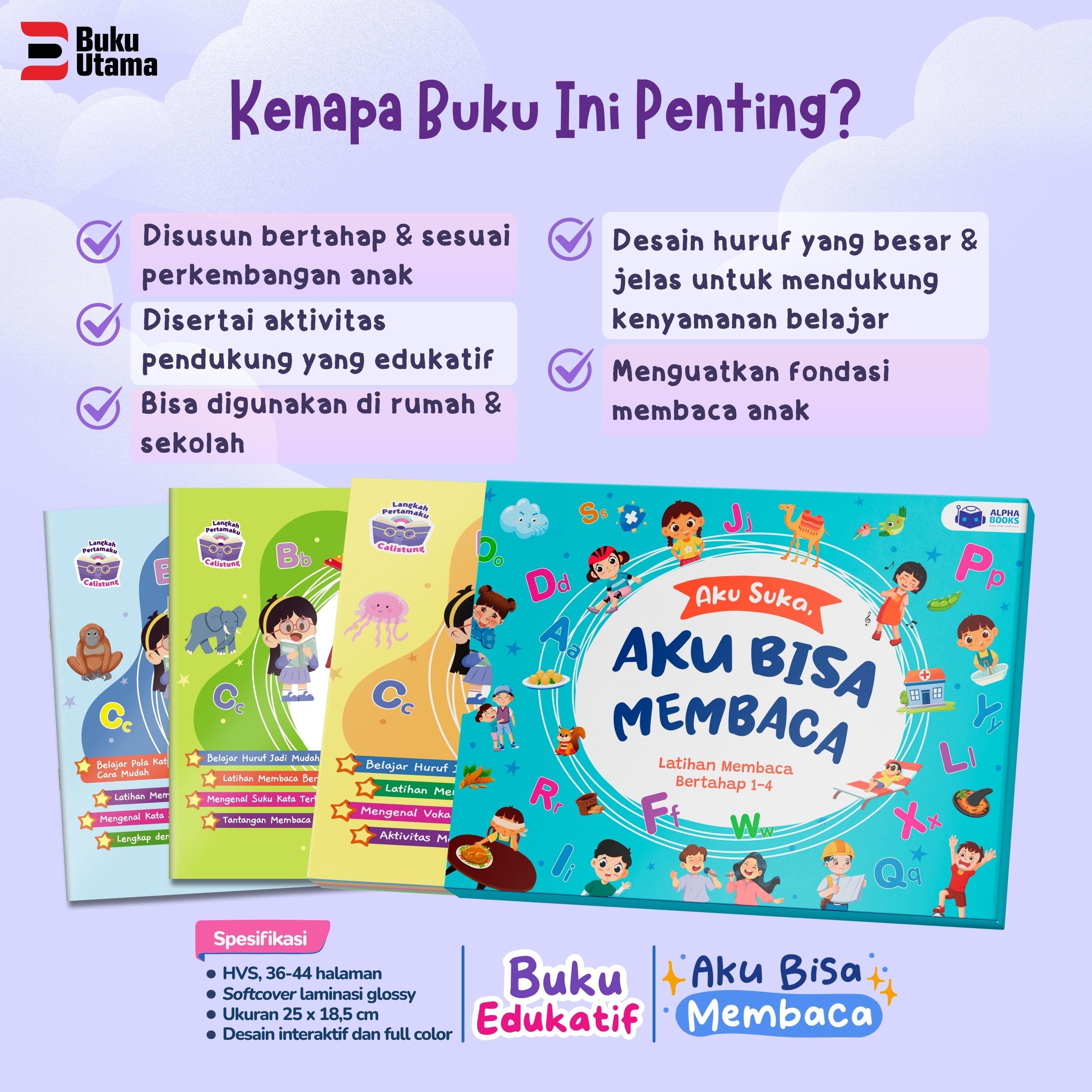 Paket Buku Aku Bisa Membaca (Metode 4 Level Bertahap Anak Pintar Membaca Tanpa Dieja)
